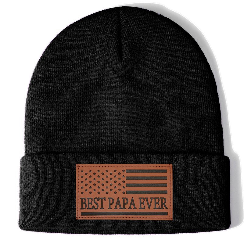 Papa Gifts Best Papa Ever American Flag Beanie Hat from Son Daughter Grandkids Christmas Stocking Stuffers Birthday Gifts Ideas