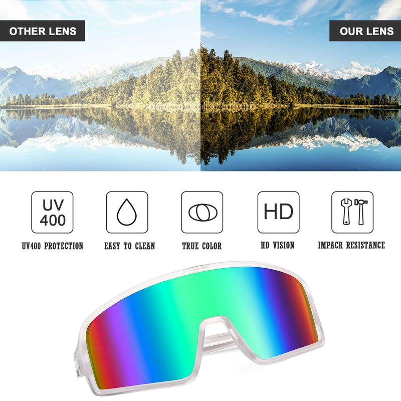 FEISEDY Men Women Cycling Sports Sunglasses Fishing Running Trekking Baseball 80s 90s Shield Sunglasses B2962