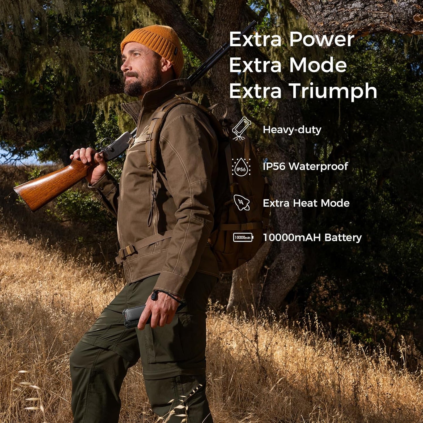 OCOOPA Hand Warmers - IP56 Waterproof Rechargeable 10000mAh | Extra Heat Mode & Torchlight - Perfect for Winter Outdoor Activities