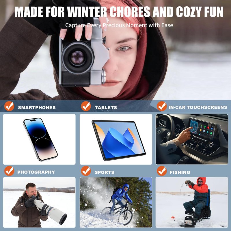AaoLin Heated Gloves, 10400mAh Battery Fingerless Flexible for Work Outdoor Hunting Skiing Motorcycle Writing for Men and Women – Ideal Match with Electric Hand Warmers for Cold Winter (L)