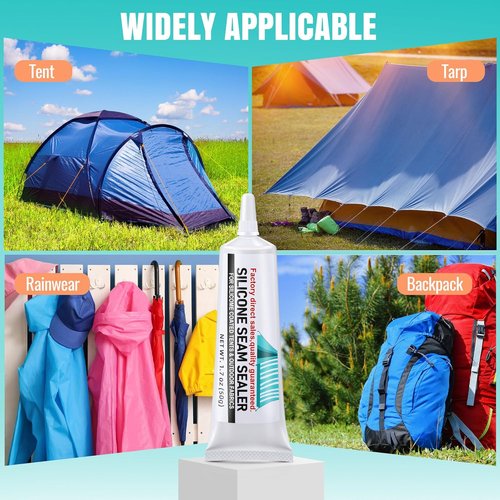 AmazingSpark Tent Seam Sealer - Waterproof Fast Dry Clear Sealant for Tents & Tarps (2 Pcs)