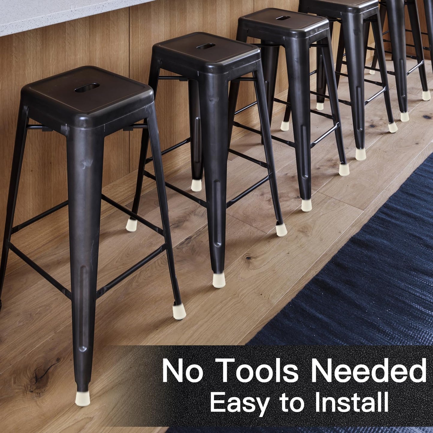 suiwotin 4pcs 1-1/2 Inch Round Chair Leg Tips Caps, Non-Slip Rubber Chair Leg Floor Protectors, White Furniture Leg Caps Fit for 1.45"-1.5" (37-38mm) Diameter Round Feet