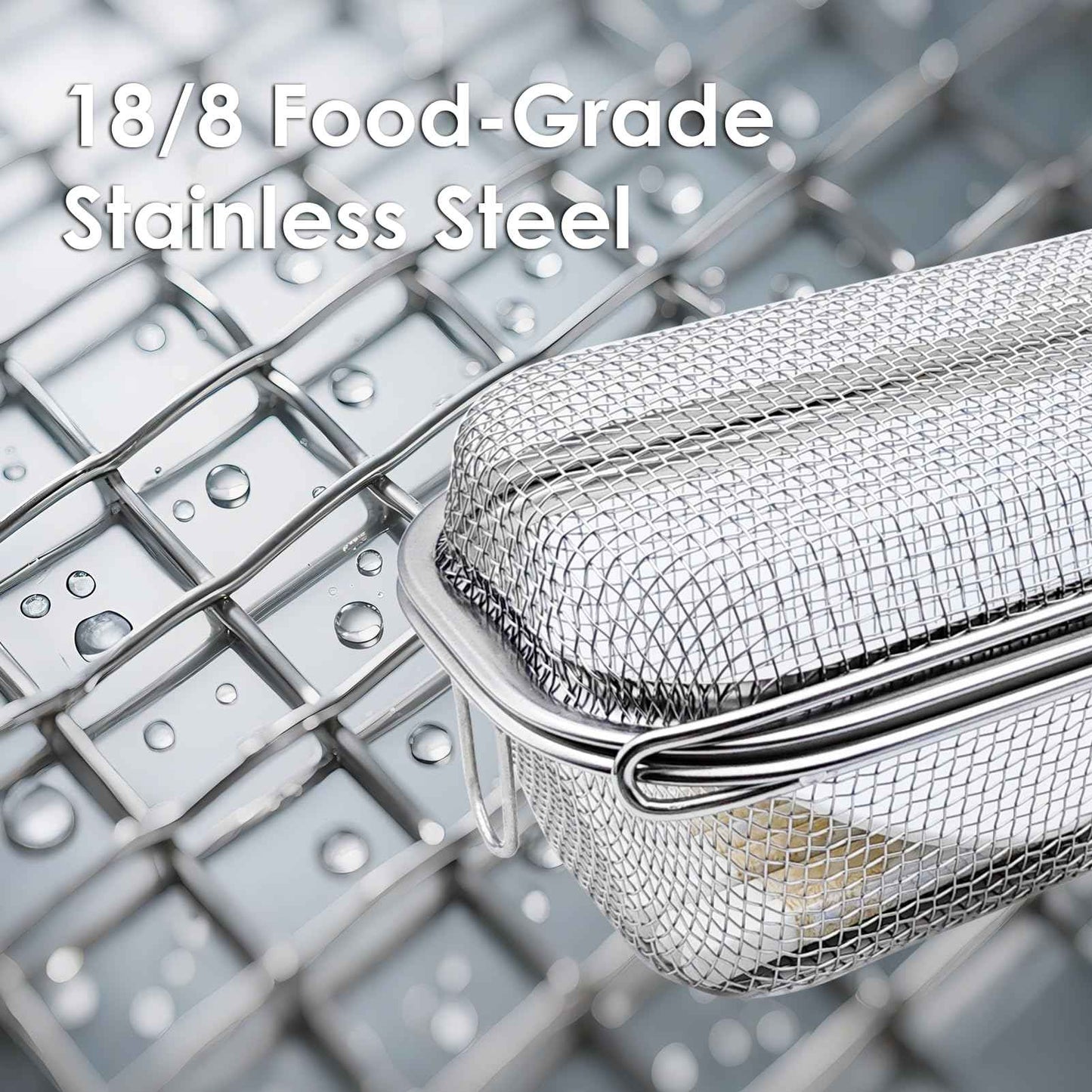 Dishwasher Basket, 18/8 Food-Grade Stainless Steel Dishwasher Basket for Small Item, Bottle Accessories, Scoops, Forks, Chopsticks Cleaning, Silver (Dual-Tier Large)