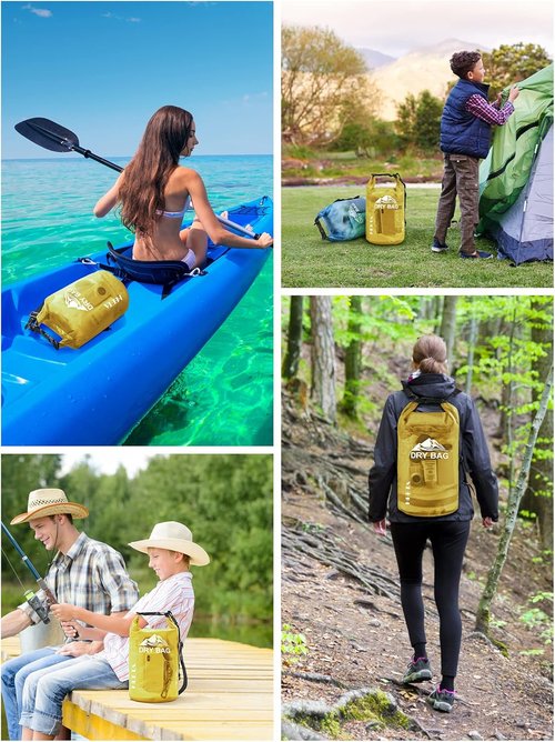 HEETA Waterproof Dry Bag - Lightweight Roll Top Storage for Travel, Swimming & Kayaking | 5L-40L Sizes