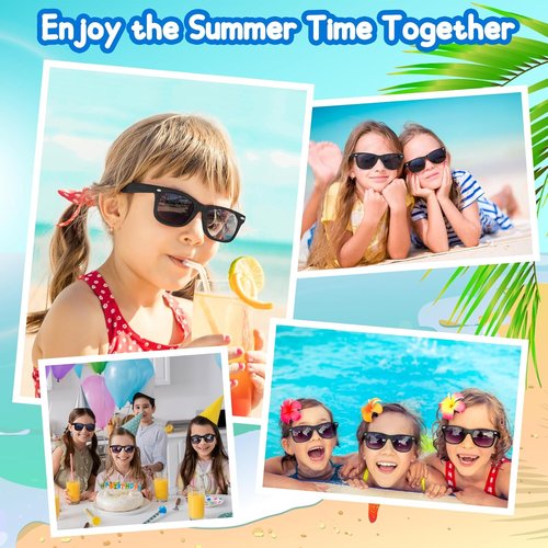 ASTARON Novelty Sunglasses for Kids - 8 Pack Summer Beach Party Favors | Fun Goody Bag Fillers