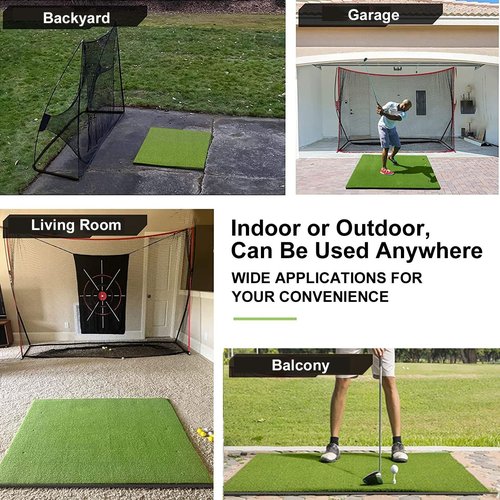 Golf Mat,5×4ft & 5×5ft & 5×3ft Golf Mats Practice Outdoor and Indoor,Artificial Two-Tone Nylon Turf with High-Stretch EVA Golf Practice Mat,Include 2 Thicknesses to Choose from 1