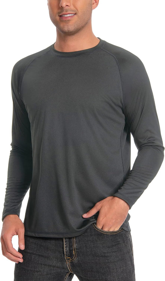 Skiennix Men's Sun Protection Shirt - UPF 50+ Long Sleeve Rash Guard | Lightweight Quick-Dry for Fishing & Running