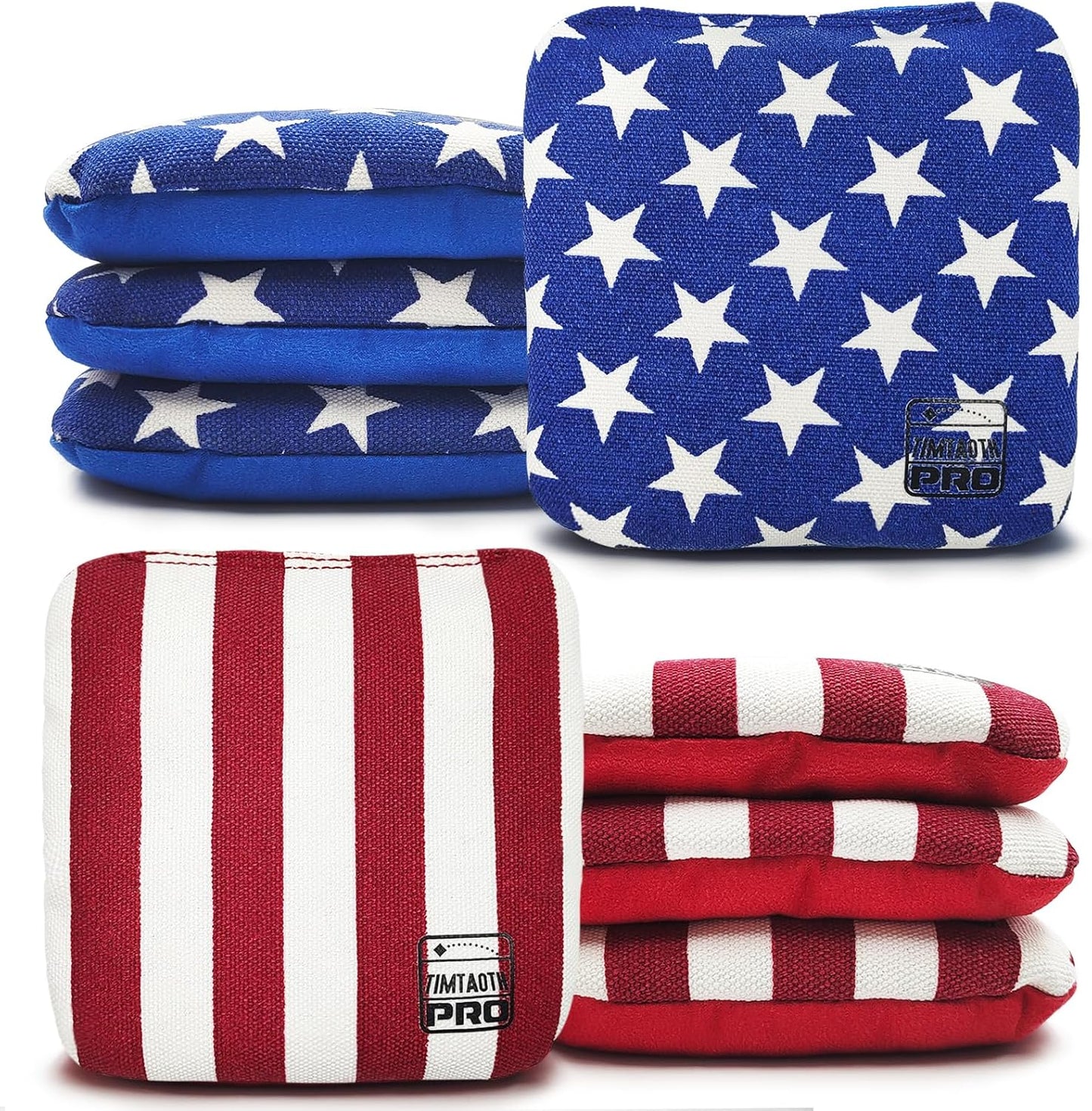 Professional Cornhole Bags Set of 8 - Dual Sided Slick & Stick Design for Regulation Play