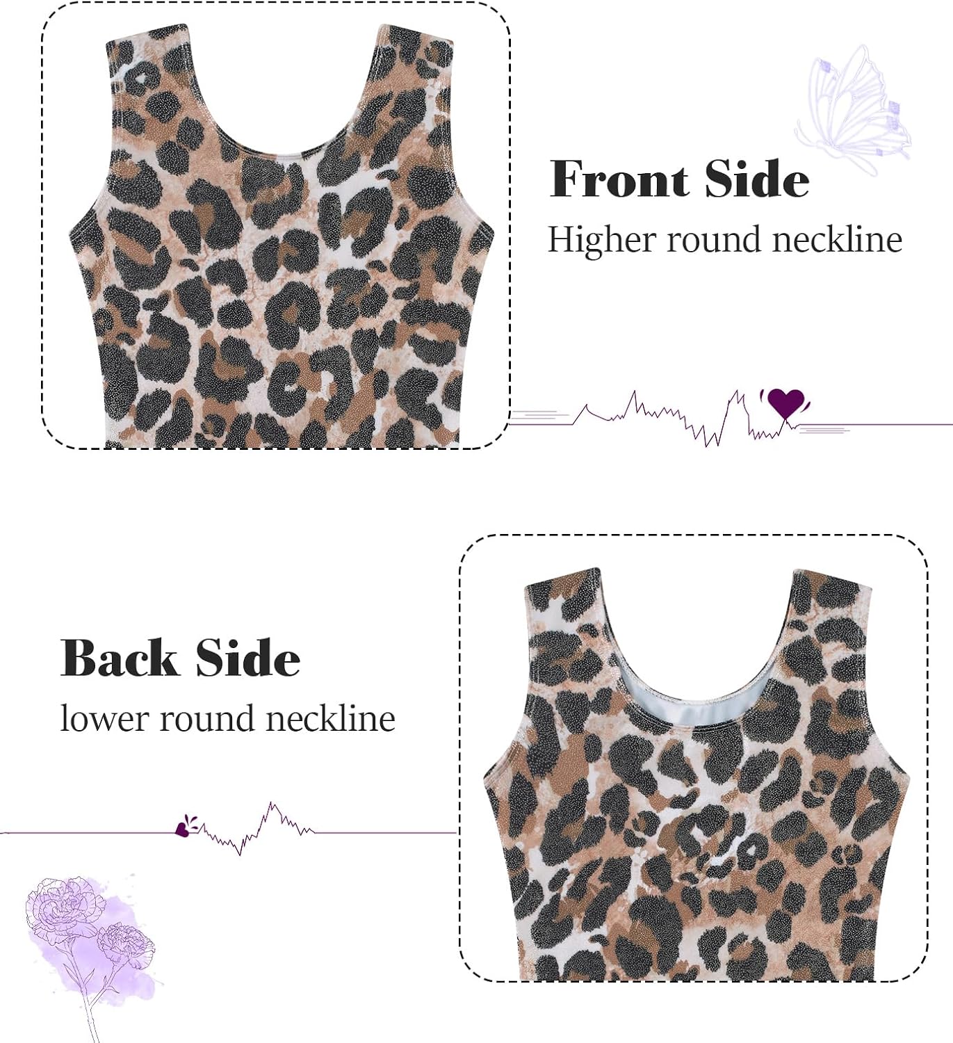 Vogseek Girl's Gymnastic Leotards | Sparkle Dance Unitards with Hair Scrunchie | Sizes 4-12Y