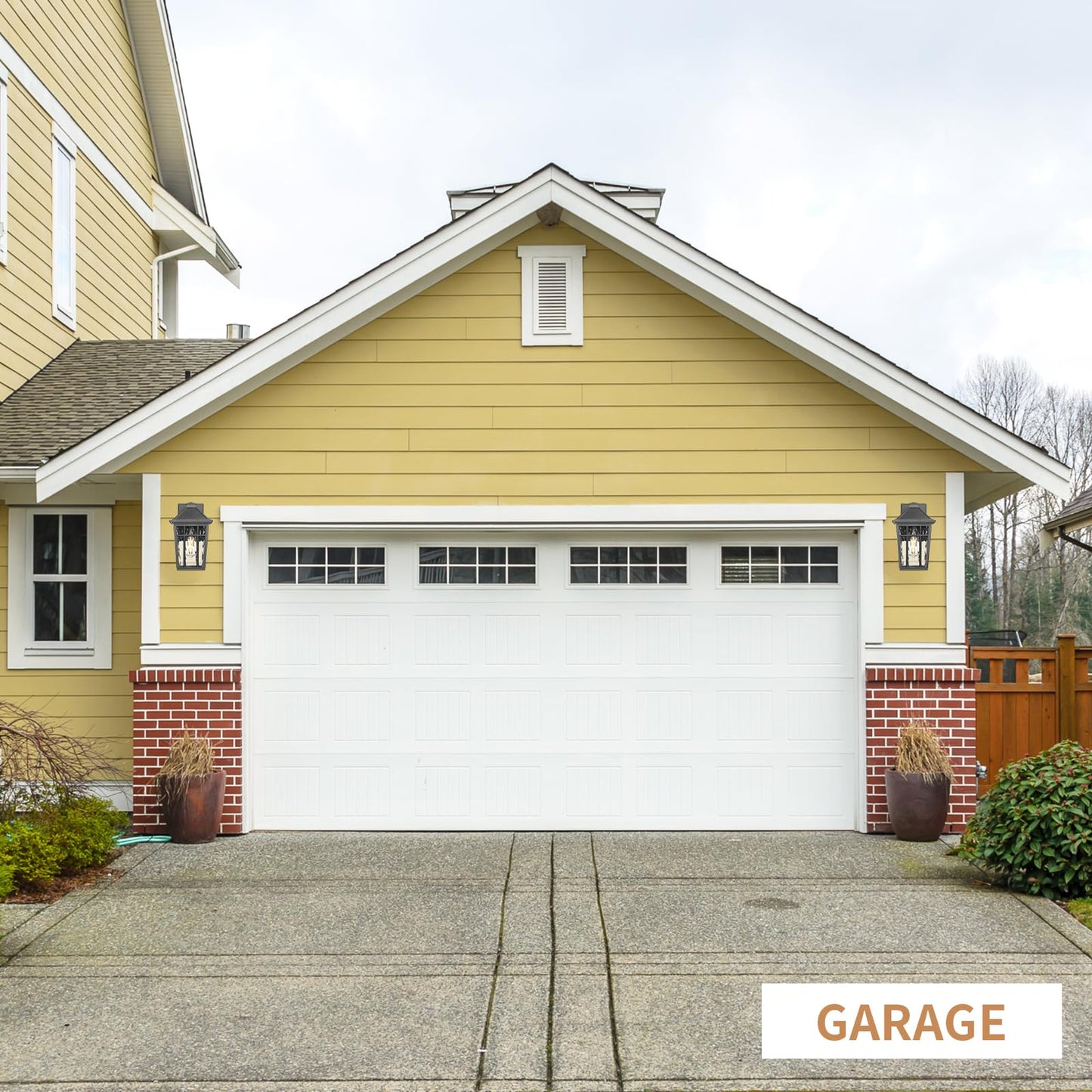 Darkaway Outdoor Wall Lights for House, 2pcs Exterior Lighting Fixtures Wall Mount Porch Lights Waterproof Outdoor Sconce Lights with Water Ripple Glass for Patio Hallway Garage