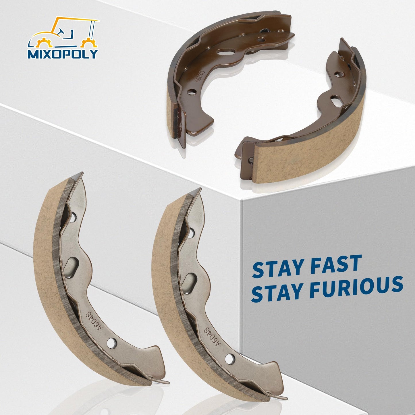 Mixopoly Kit Brake Shoes Pads & Brake Spring Replacement for EZGO TXT Medalist 1997-Up, Workhorse & ST350 1996-Up, Yamaha G9-G22 Replace OEM 27943G01 27944G01 70795G01 JN6-F5331-01-00