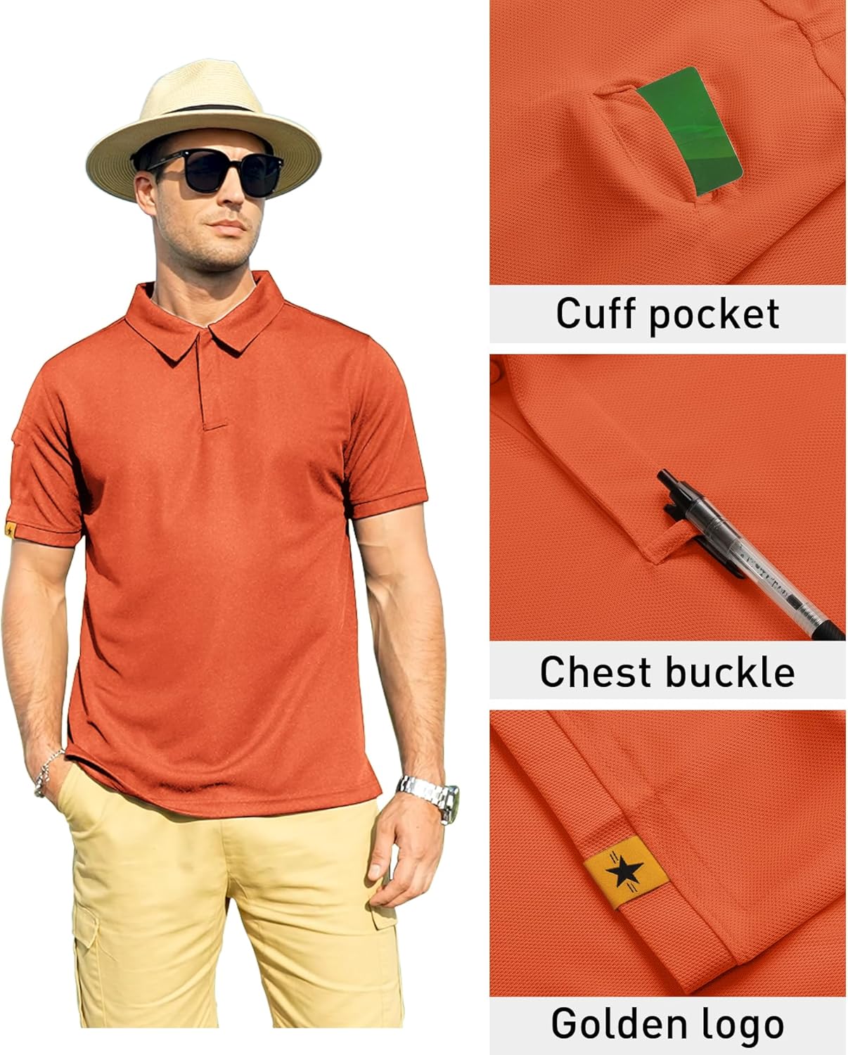 ZITY Men's Polo Shirt - Short Sleeve Tactical Golf T-Shirt | Stylish Casual Athletic Wear