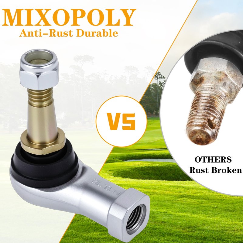 Mixopoly 2PCS Golf Cart Tie Rod End Ball Joint Kit Fits EZGO TXT 2001-UP Gas & Electric Models, OEM # 70902G01 70902-G01, 70902G02 70902-G02