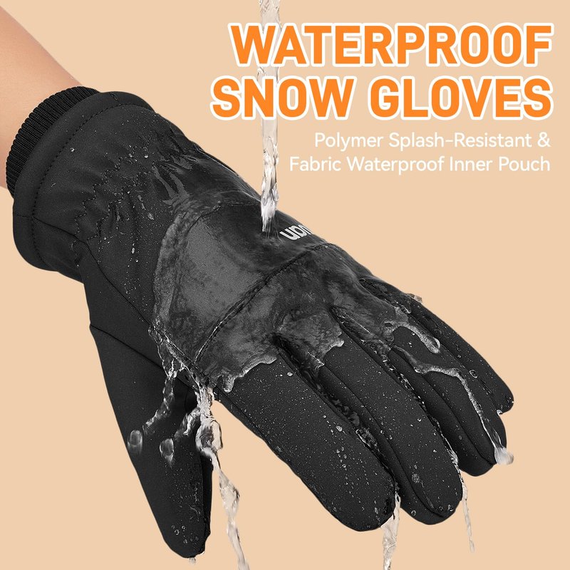 ihuan Winter Gloves for Men Women, Waterproof Warm Ski Snow Gloves Cold Weather, Thermal Touchscreen Skiing, Snowboarding, Motorcycle Running Driving Hiking Cycling Stocking Stuffers