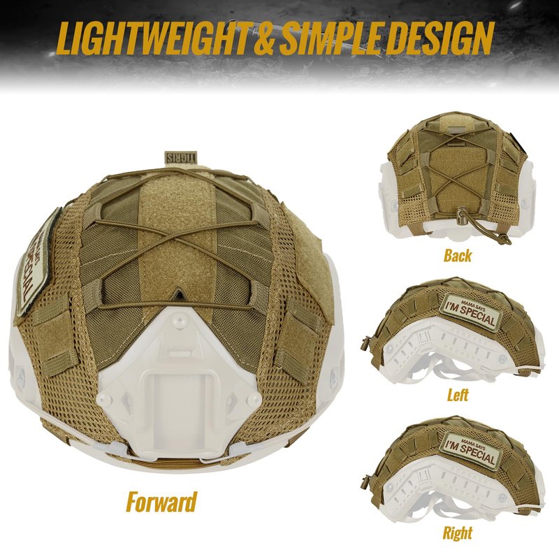 OneTigris Tactical Helmet Cover, Cloth Cover for Fast Helmet in Size M/L & Fast Bump Helmet in Size L/XL - ZKB06 No Helmet