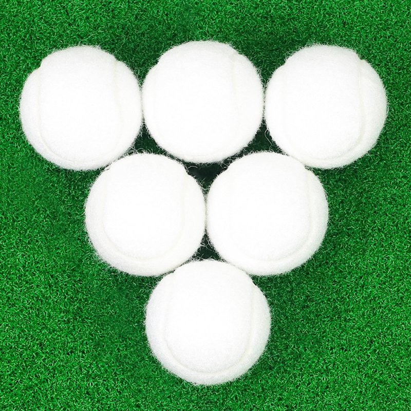 Bac-kitchen Tennis Balls, 6 Pack High Elasticity Practice Tennis Balls with Mesh Bag, Ideal for Beginner, Exercise Playing Balls for Pet Dog (White)