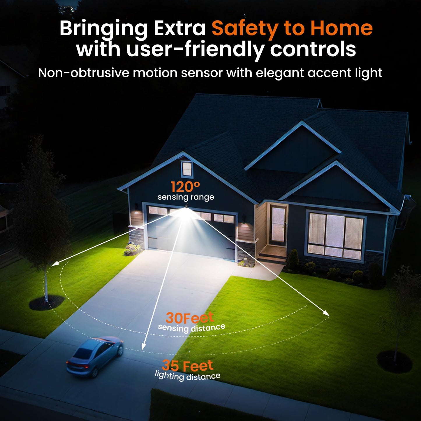 Mecanto Battery Operated Motion Sensor Light Outdoor, 4000mAh Rechargeable 600 Lumen 2 Modes(Dusk to Dawn) Battery Powered Spotlight Outdoor Waterproof for Porch, Garage, House