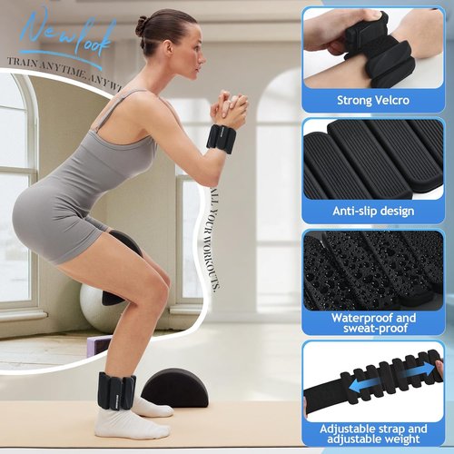 Becojadde Ankle Weights - Adjustable 1 lb/2 lb Set for Home Gym | Perfect for Walking, Running, Yoga