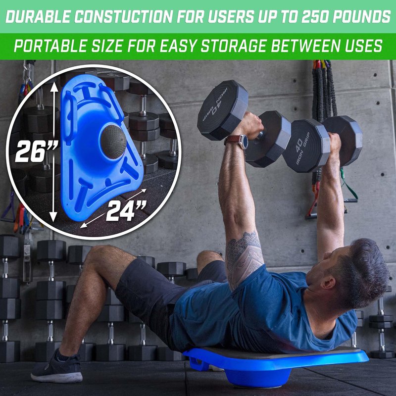 GoSports Fitness Core Hub Plank Board with Smart Phone Integration for Full Body Workouts, Blue