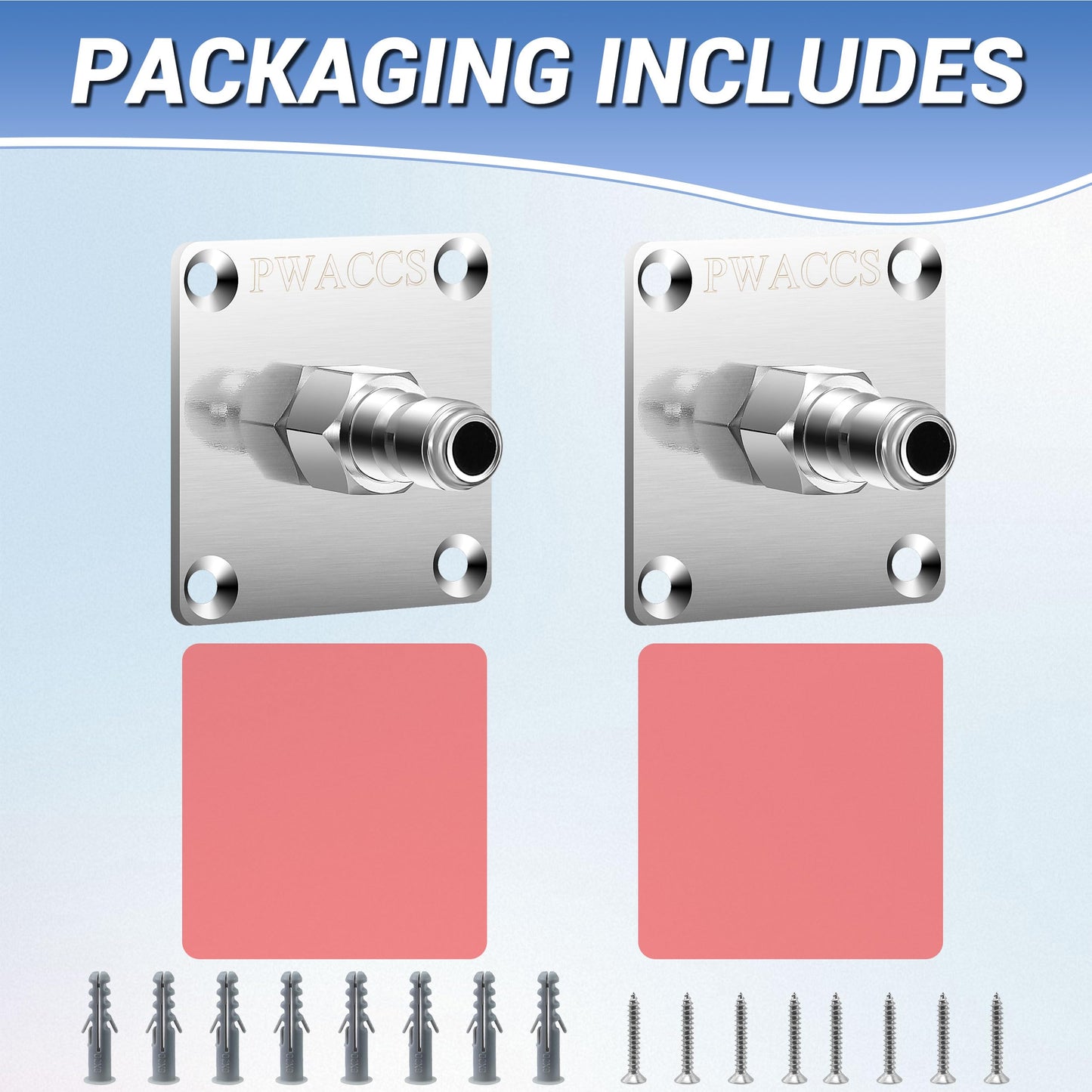 PWACCS Pressure Washer Gun Holder, Stainless Steel 1/4" Quick Connect Wall Mount Power Washer Gun Holder, Pressure Washer Accessories Wall Storage Rack, 2 Pack