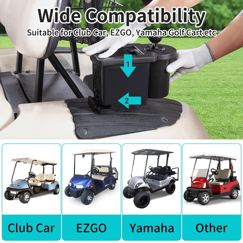 10L0L Golf Cart Ball Washer and Club Head Cleaner Kit Universal for Yamaha, EZGO, Club Car, Star EV, with Detachable Bracket- Black