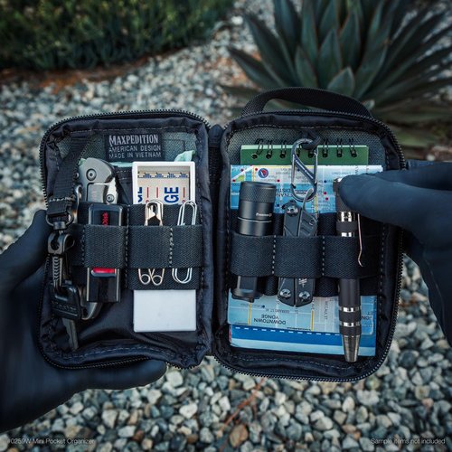 MAXPEDITION Mini Pocket Organizer (4” x 6” x 1”) EDC Pouch, Tactical Tool Pouch for Organization, MOLLE Accessories for Everyday Carry (Wolf Gray) 0259W