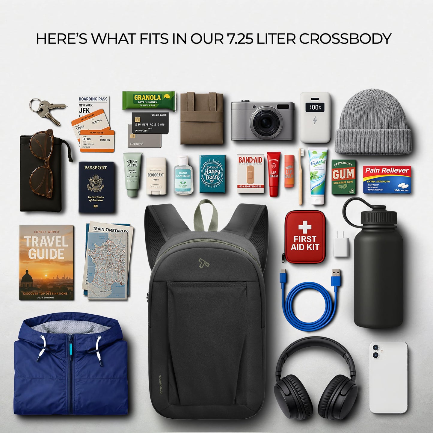 Travelon Anti-Theft The Voyages Small Backpack with XL Water Bottle Pocket