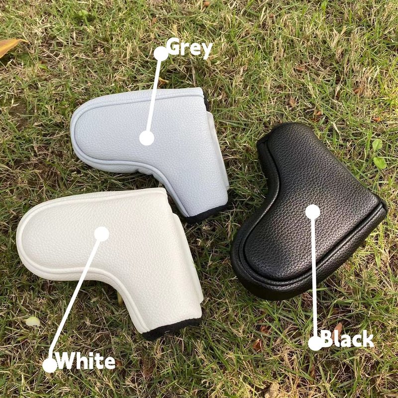 NEwoilkwo Magnetic Golf Blade Putter Head Cover, Compact Size, Grey-Blue, Fits for All Brand - Protect Golf Clubs
