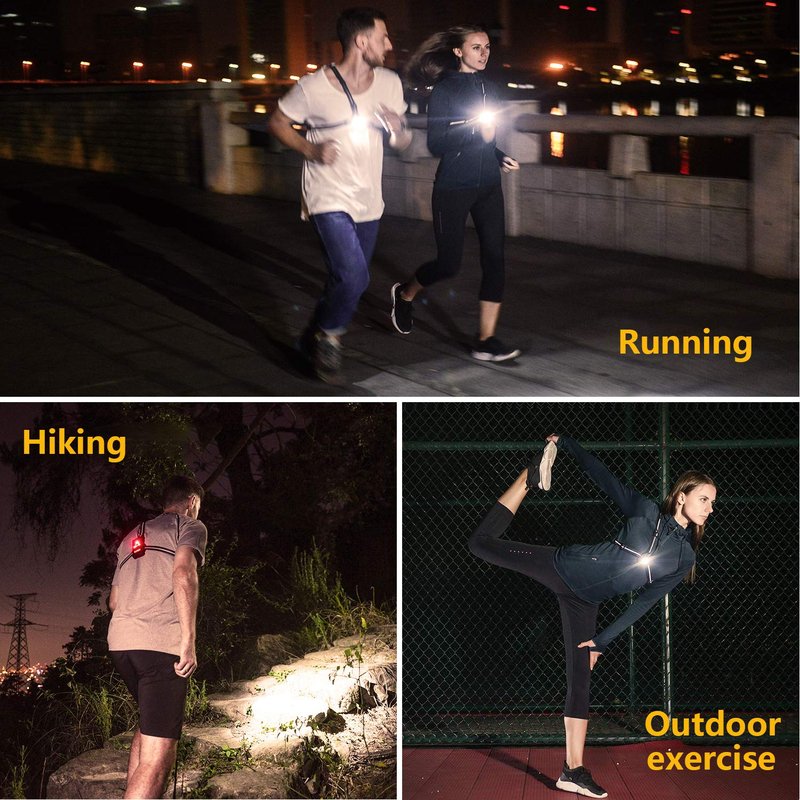 Volcano Eye Running Light for Runners & Joggers - Chest Running Light for Night and Early Morning Runs & Jogs - Premium Run Light for Running, Jogging, Dog Walking, Camping, Hiking, Light Harness