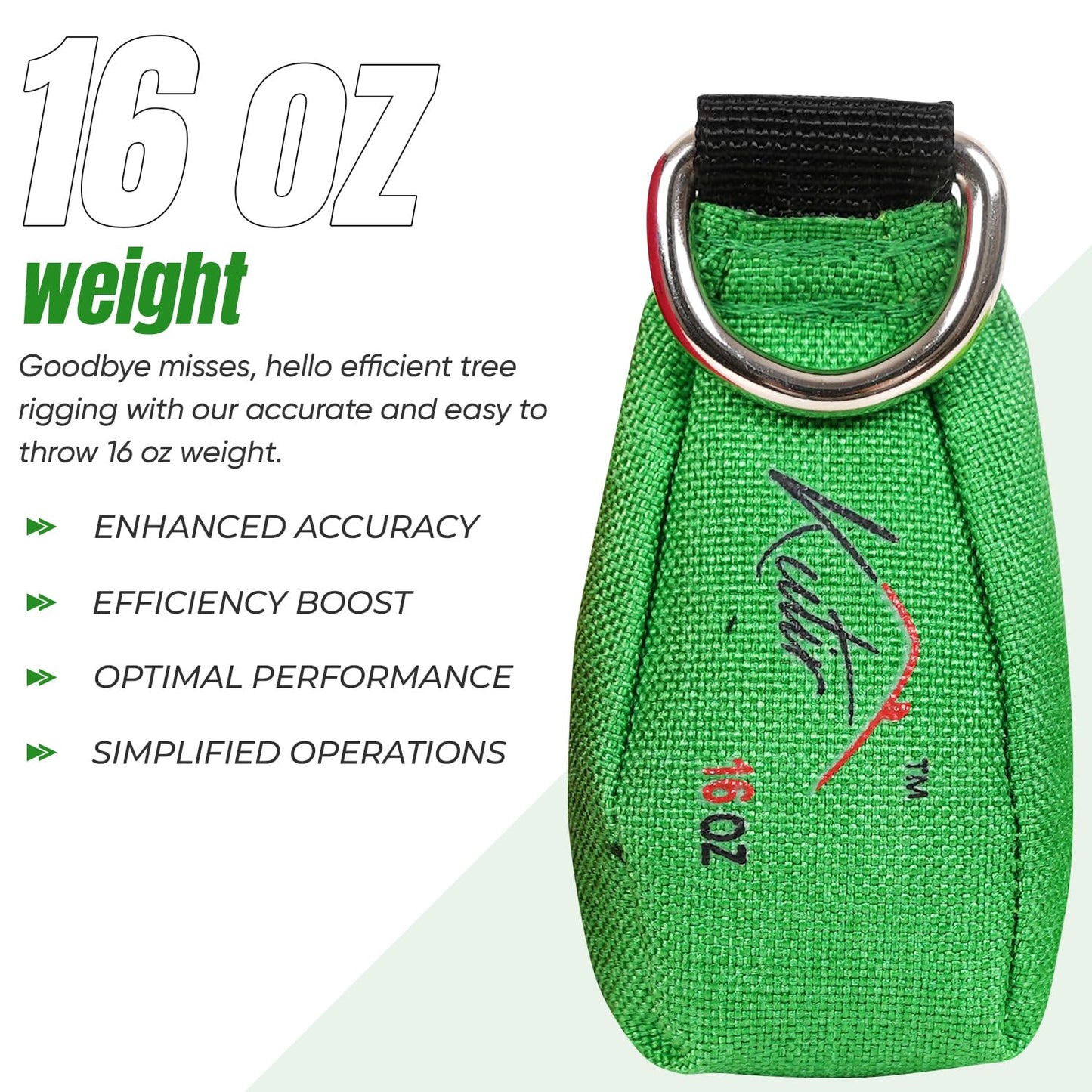 Kutir Throw Weight and Line Kit with Storage Bag 16 OZ 600D Pouch, 150 Foot Polyethylene Easter Rope for Arborists, Suitable for Tree Climbing, High Limb Throwing