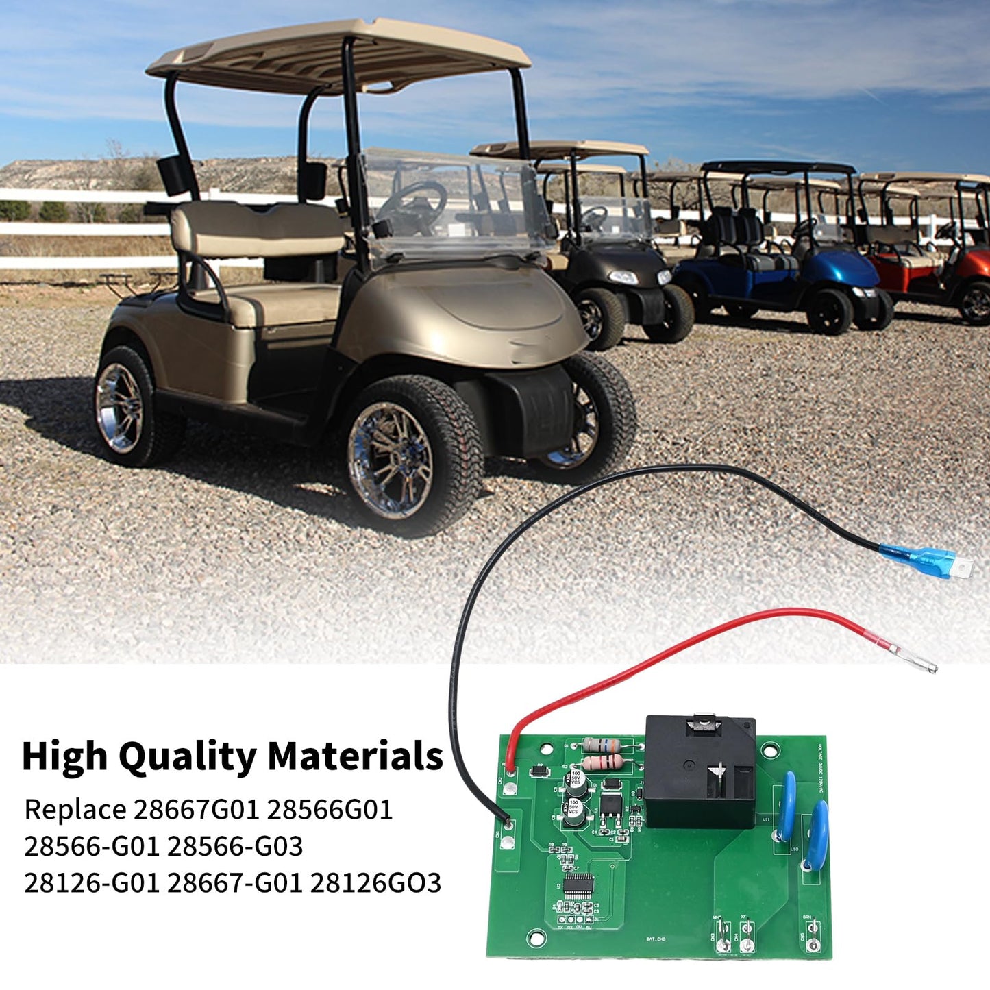 VIKKSAER Powerwise Charger Board, 36 Volt EZGO Charger Board, Power Control Board Replacement for Golf Cart Replaces#28667G01 28566G01 28566-G01 28566-G03 28126-G01 28667-G01 28126GO3
