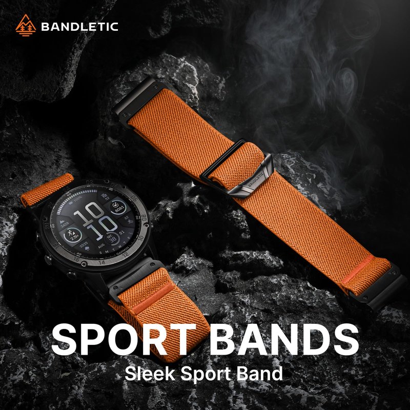 Bandletic Compatible with Garmin Fenix 8 47mm Band, Stretchy Nylon Quick Fit Strap for Instinct E&3 45mm/2/Fenix E/8 47mm/7/6/5/Forerunner 965/955/Epix 2/Approach S70 47mm/Tactix & Quatix 8-47mm