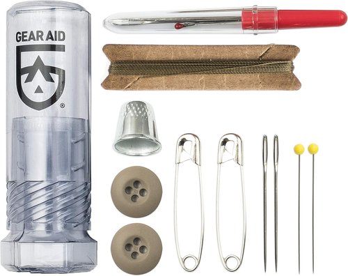 GEAR AID Sewing Kit - Heavy-Duty Needles & Thread for Outdoor Gear Repairs | 19-Piece Set