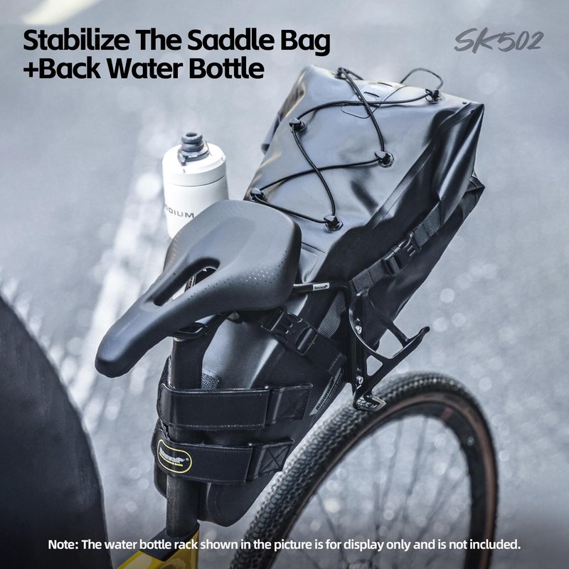 Rhinowalk Anti Sway Bikepacking Saddle Bag Stabilizer Mount with 2 Bottle Cage Mounting Holes