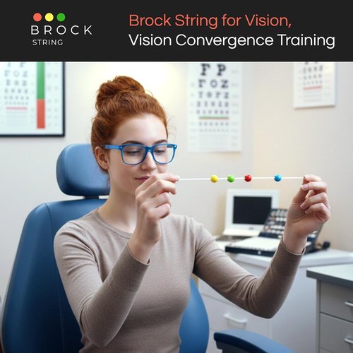 Brock String - Vision Convergence Insufficiency Training Tool for Eye Muscle Strengthening & Focus Exercise