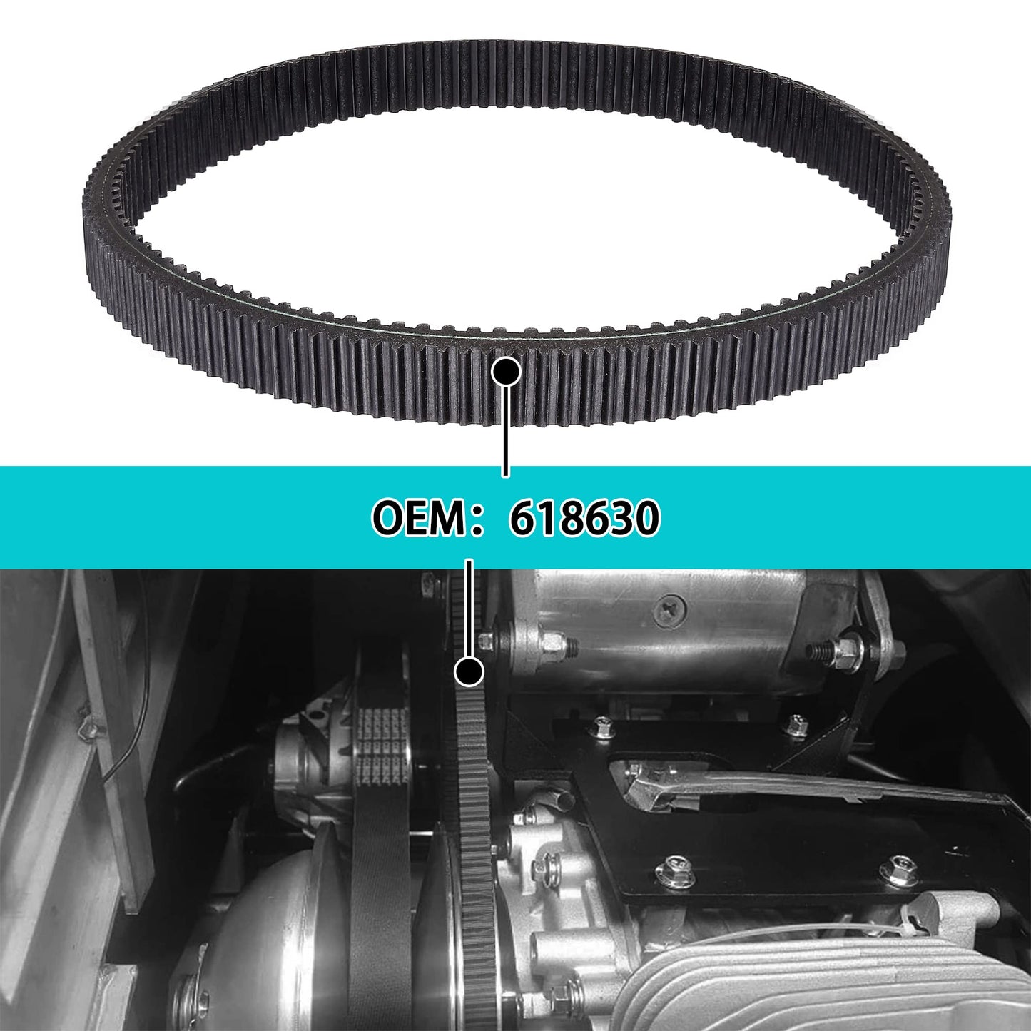 10L0L Golf Cart Clutch Drive Belt for 2011-UP EZGO RXV/TXT/Terrain/ST/Cushman Gas Models OEM# 618630