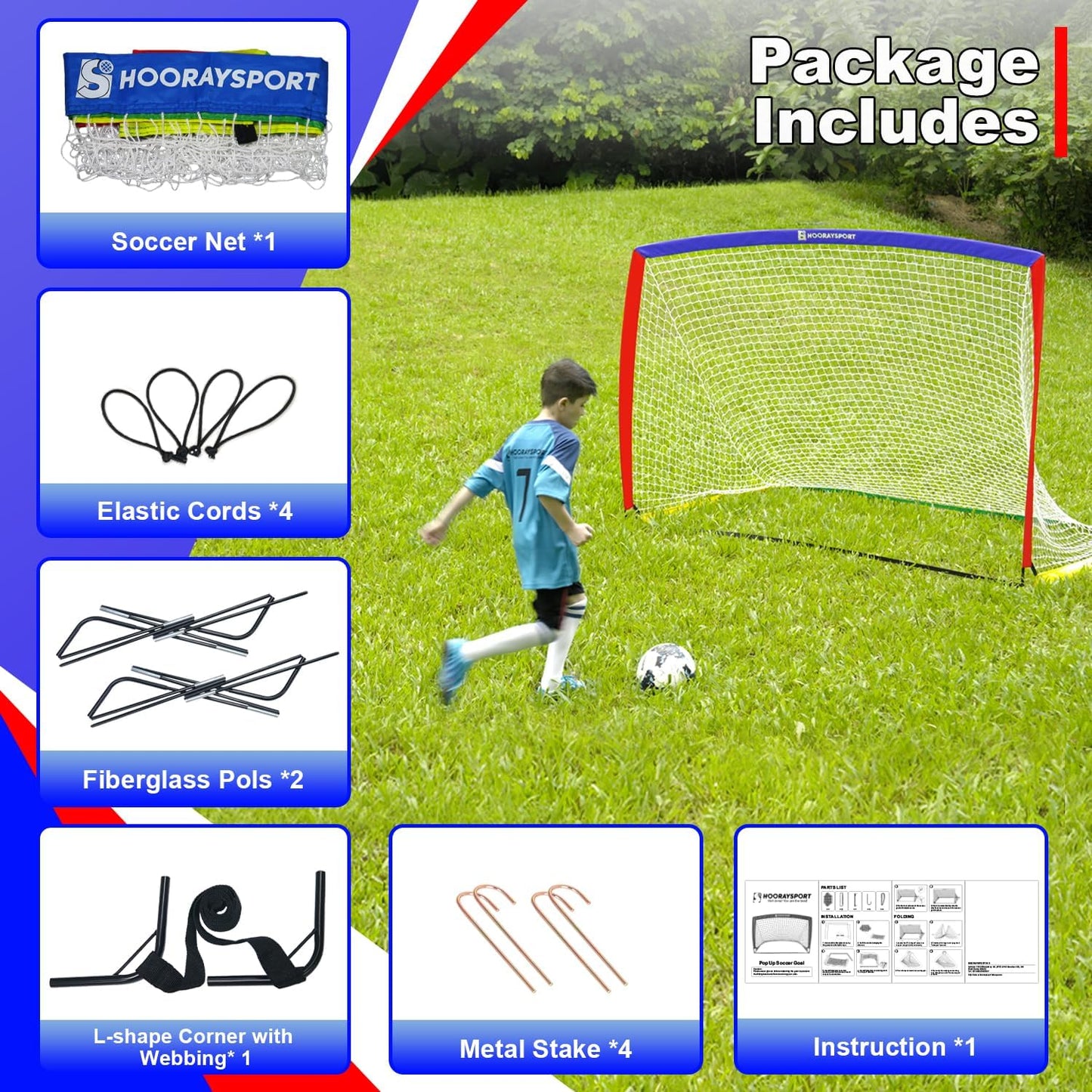 Portable Soccer Goal by [Brand Name] - Pop Up Design for Indoor/Outdoor Practice | Ideal for Backyard Training