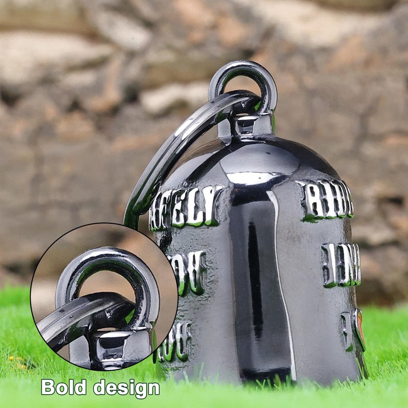 Motorcycle for Bells - Motorcycle Angel Bell for Men Women,Bell Biker Accessory,Guard Riding Safety (Black Silver)