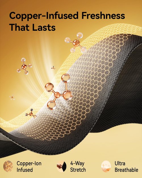Copper-Infused Thigh Compression Sleeves 1 Pair [Upgrade Medical-Grade & Anti-Slip] Hamstring Compression Sleeves for Workouts, Sports Recovery and Quad & Groin Support, Breathable Upper Leg Sleeve for Women & Men - M