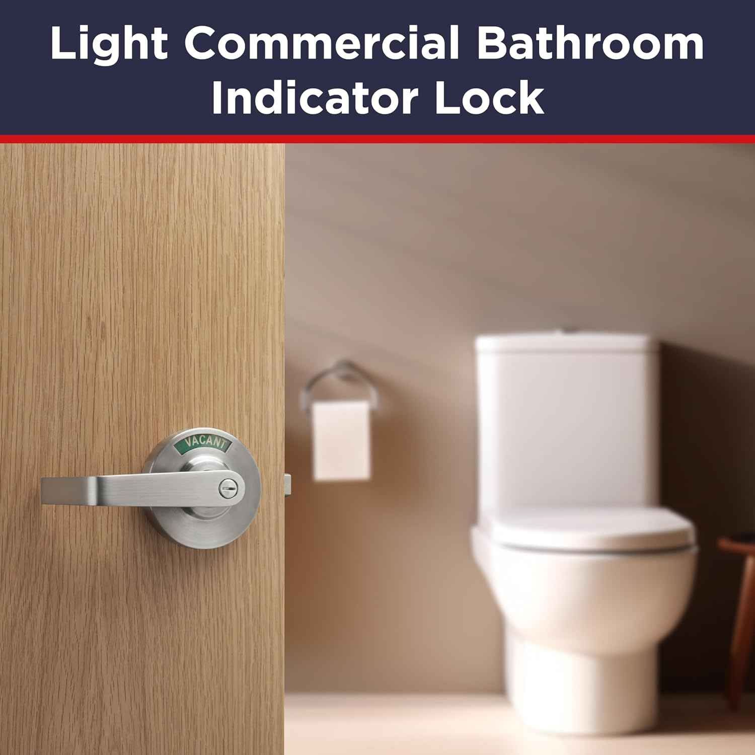 Privacy Door Handle Lock for Bathroom - Black Vacant Occupied Restroom Handle