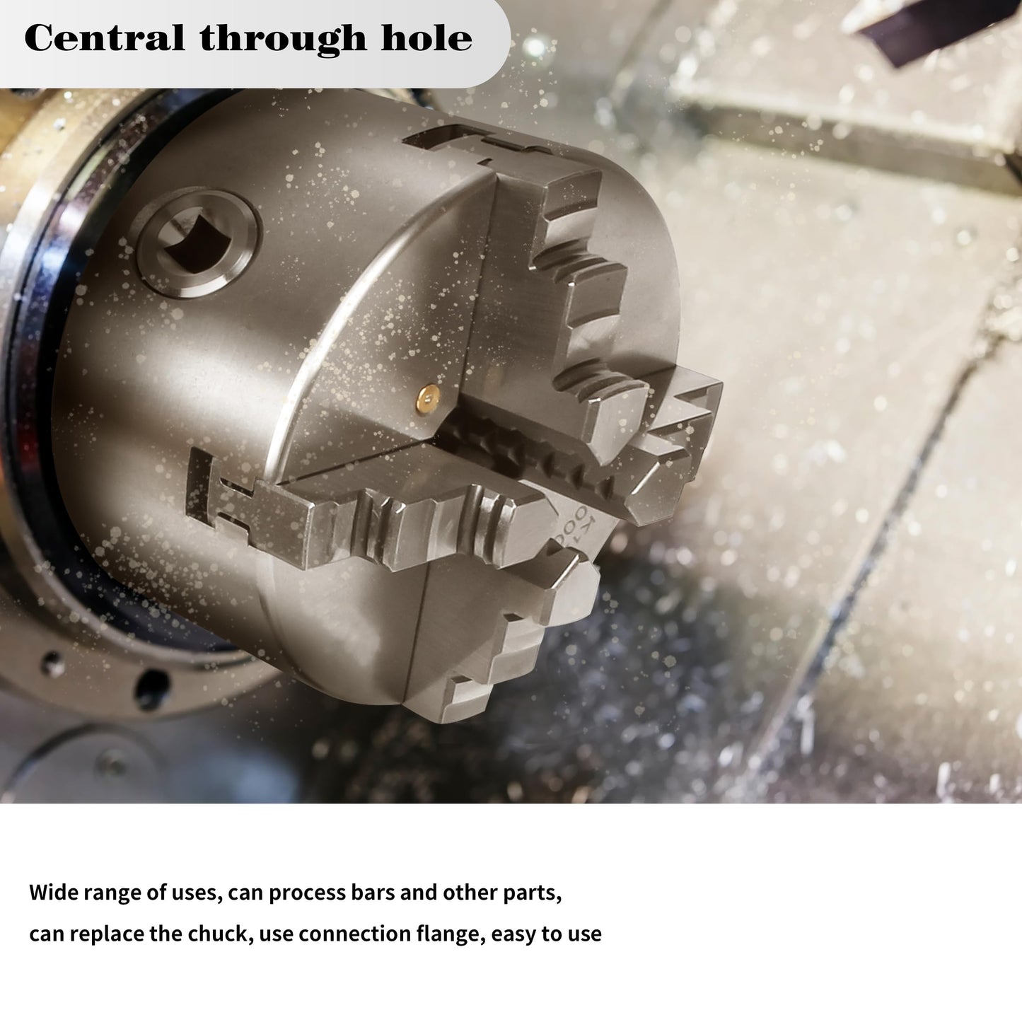 RATTMMOTOR 5" 4-Jaw K12-125mm Self-Centering Lathe Linkage Chuck 3000R/Min 100N.m 17KN, Precision Machining Center Wood Metal Lathe Chuck 30mm Through-Hole for CNC Router Engraver Milling Machine