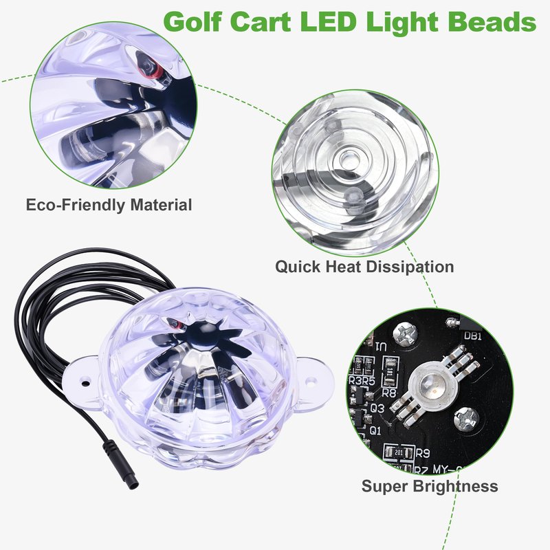 10L0L Golf Cart Rock Light Kit - 6 Pods Underglow LED Strobe Lights- High Brightness 8 Colors 10 Dynamic Modes IP65 Waterproof Anti-Collision Warning Lights for Golf Cart Jeeps Trucks ATV UTV SUV