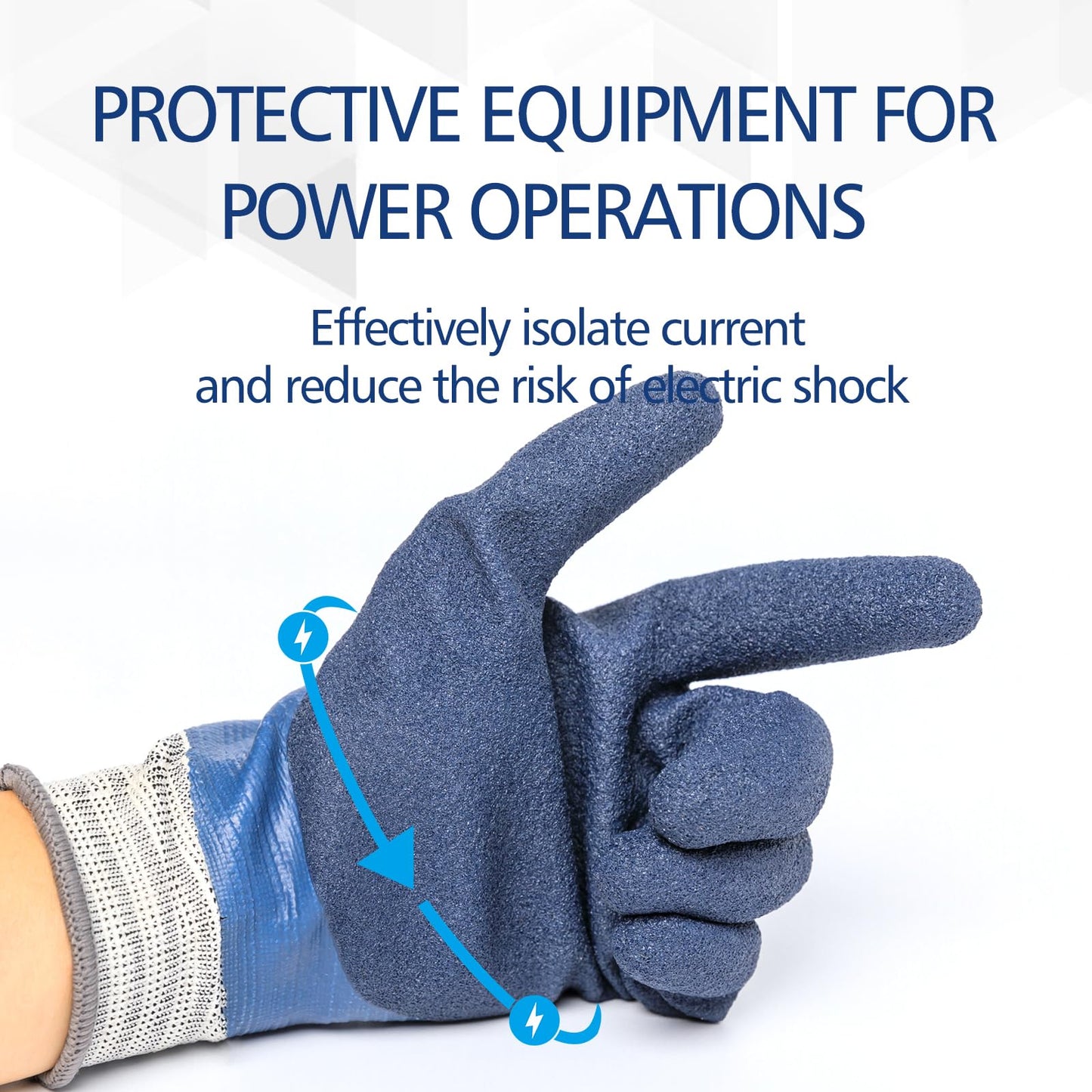 SarmourX Electrician Gloves 1000V High Voltage Insulated Work Gloves Waterproof Electrical Gloves Rubber Non-slip Design