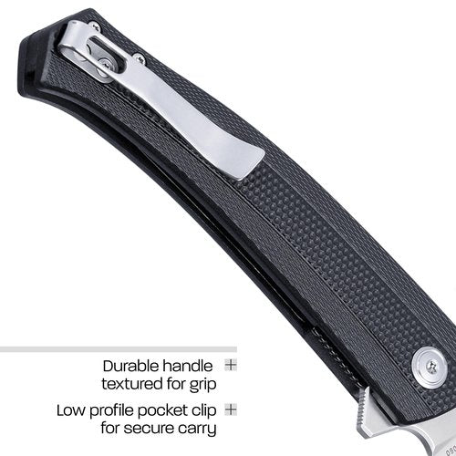 CRKT Persian Assisted Opening Folding Knife: Persian Blade Style with D2 Steel, Glass-Reinforced Nylon Handle, Liner Lock, 7060