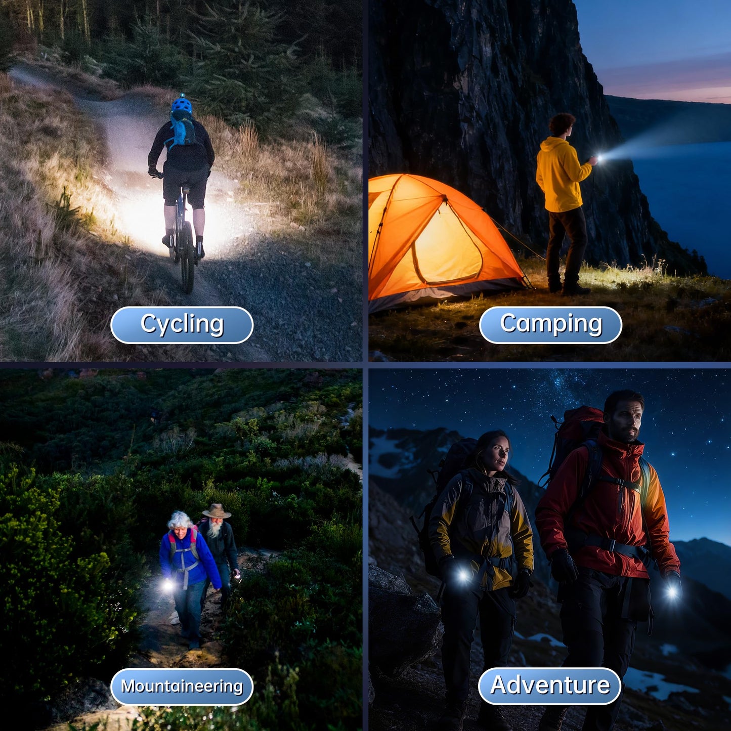TrixHub Rechargeable Flashlights 3Pack High Lumens, 5Mode Rechargeable Flashlights with LCD Digital Display, Super Bright Flashlight Adjustable Flash Light, High Powered LED Flashlight for Emergency