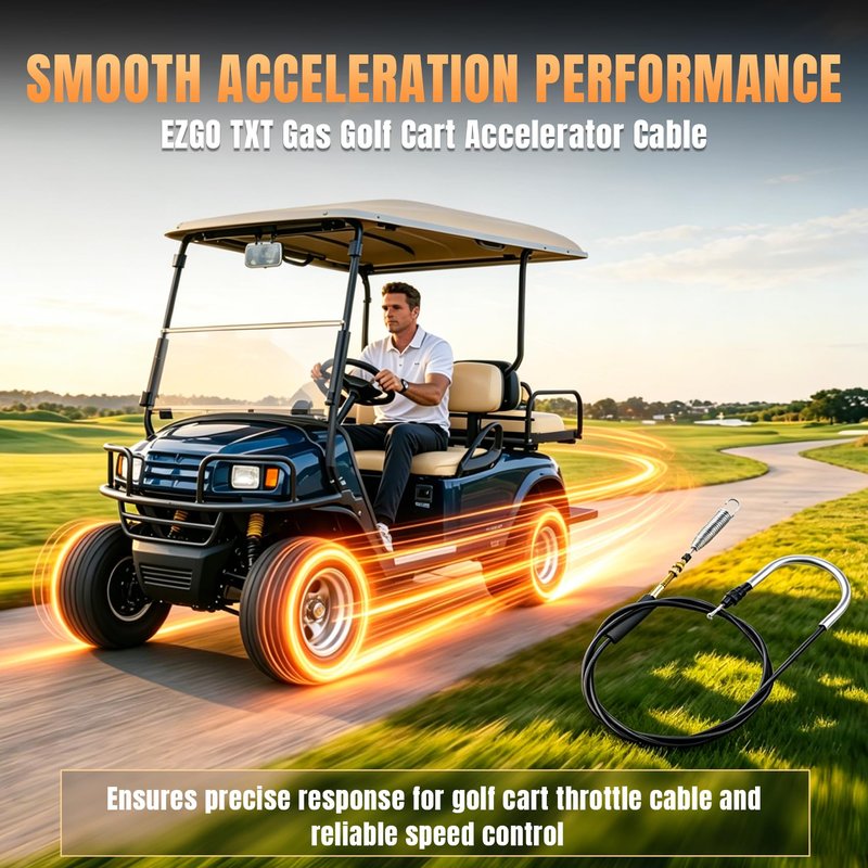 Valorup Compatible with EZGO TXT Gas Golf Cart Accelerator Cable-Fits for 2010 & Newer Models