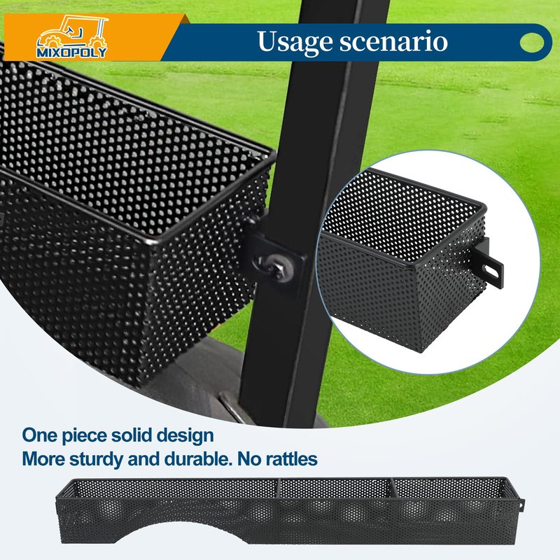 Mixopoly Golf Cart Front Inner Basket Dash Storage Tray Organizer for EZGO RXV 2008-up with One Piece Solid Design, More Sturdy and No Rattles
