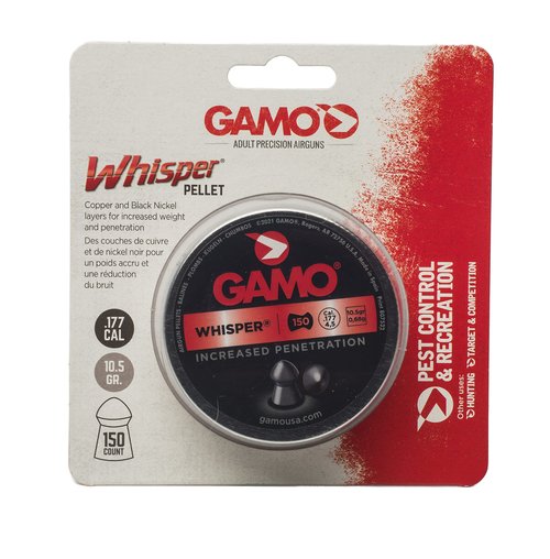 Gamo Whisper .177 Caliber Hunting Air Rifle Pellets - Quiet Performance, 150 Count