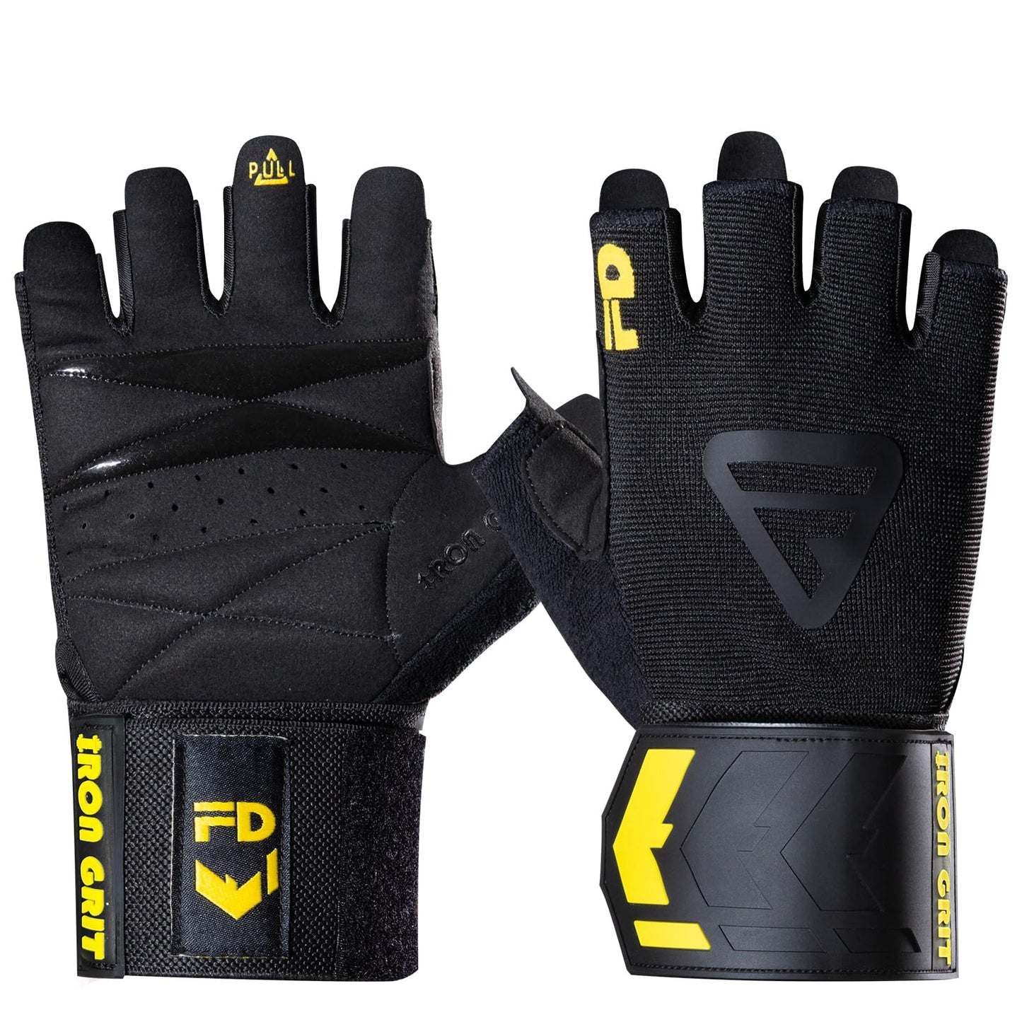 IRONGRIT Weight Lifting Gloves for Men and Women, with Cushion Pads and Silicone Grip, Gym Workout Gloves with Wrist Support for Bench Press, Weightlifting, Training, Pull-ups (Medium)