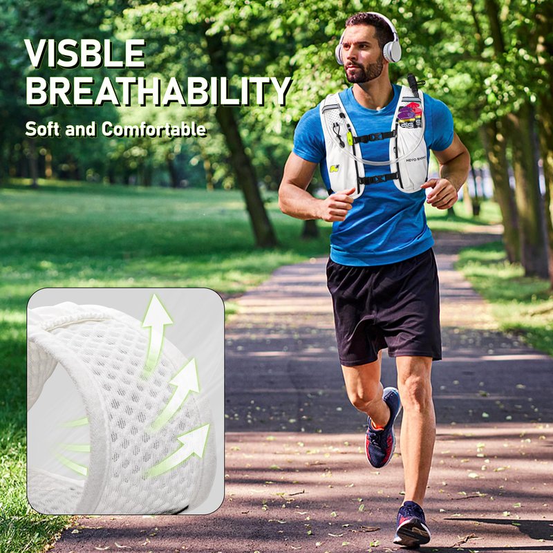 N NEVO RHINO Running Vest, Hydration Vest Pack, Lightweight Hydration Backpack with 1.5L Water Bladder for Hiking, Trail,Cycling,Bike,Marathons for Women Men